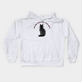 Coffee cats and yoga mats funny yoga and cat drawing Kids Hoodie